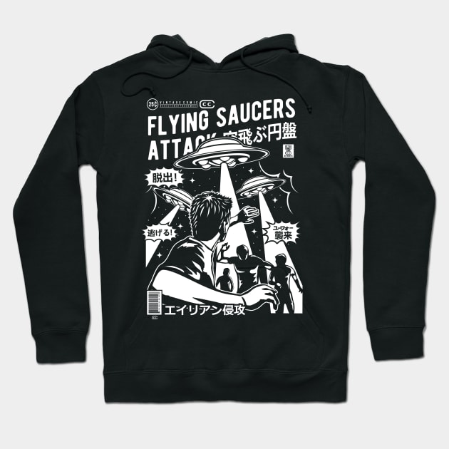 Flying Saucers Attack Hoodie by drewbacca